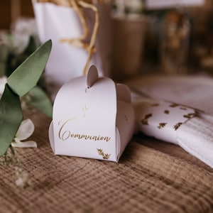 10 weiße und goldene Geschenkboxen für die Kommunion, Partyboxen für die Kommunion, weiße und goldene Geschenkboxen für die Kommunion, Geschenkboxen für die Erstkommunion,
