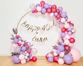 Gorgeous Pink and Purple Balloon Garland, Floral DIY Balloon Arch, Fairies Balloon Arch, Birthday Balloon Garland, Hen Do Balloon Garland