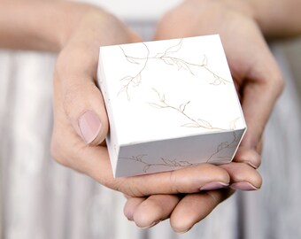 Favour Boxes with Delicate Gold Pattern,  Set of 10, Thank You Boxes, Gold Favour Boxes, Gold Wedding Boxes, Favour Boxes