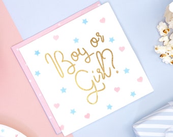 Luxurious Gender Reveal Paper Napkins, Boy or Girl Napkins, Gender Reveal Party Decorations, Boy or Girl Napkins, Gender Neutral Plates