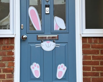 Cute Easter Bunny Door Sticker, Easter Door Stickers, Easter Door Decorations, Easter Decorations, Kids Easter Decorations, Outdoors