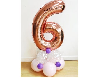 DIY 43" Rose Gold Girls Birthday Balloon Sculpture, Pastel Coloured Balloon Sculpture, DIY Kit, No helium required, Number Balloon, Girl