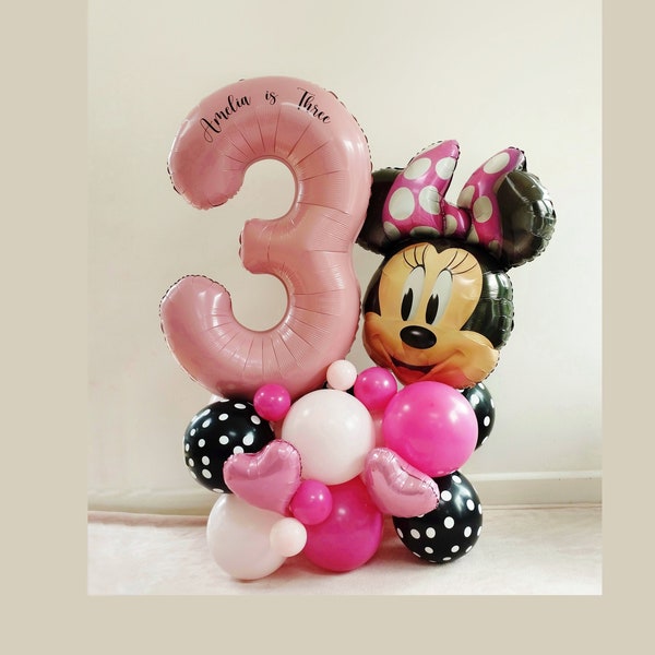 DIY Large Minnie Mouse Balloon Sculpture, Minnie Balloon Stack, Minnie Sculpture, Minnie Mouse Balloons, Minnie Mouse Birthday Party