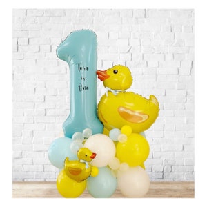 Scultura di palloncini a forma di anatra di alta qualità, qualsiasi numero, pila di palloncini a forma di anatra, scultura di palloncini a forma di anatra, palloncini a forma di anatra, compleanno a tema anatra