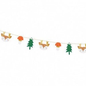 Cute Winter Forest Garland, DIY Festive Woodland Garland, Reindeer, Christmas Tree, Toadstool, Winter Decorations, Woodland Party, Winter