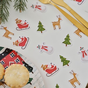 Red White Green Christmas Confetti, Adorable Santa Confetti, Christmas Tree, Reindeer, Snowman Confetti, Christmas Time, Festive Confetti