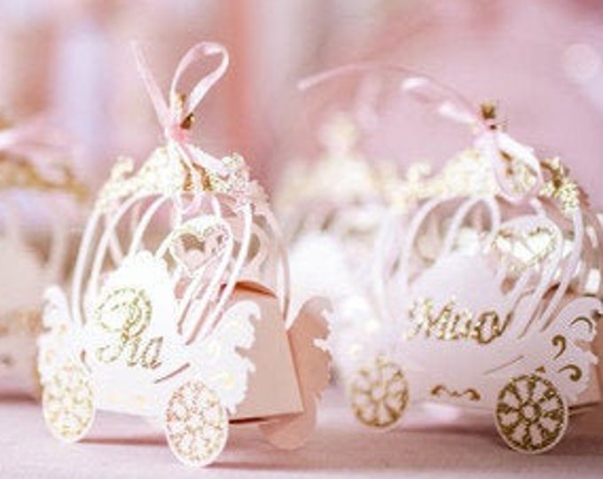 Stunning Princess Carriage Favour Boxes, Pink Princess Party Boxes ...