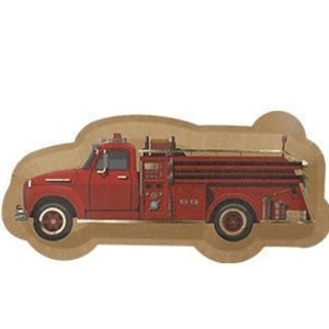 Vintage Fire Truck Kraft Plates, Fire Engine Plates, Fireman Plates, Fireman Party Decorations, Fireman Tableware, Vintage Fireman, Paper