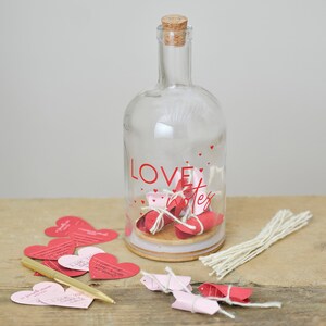 Love Notes in a Bottle Valentines Gift, Jar of Hearts, Valentine&#39;s Wishes Bottle, Couple Date Ideas, Valentine&#39;s Gift For Her, Gift For Him,
