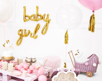 Baby Shower Balloon,Baby Girls Baby Shower Script Balloon Baby Girl Baby Shower Script Balloon Large Rose Gold Baby Shower Balloon