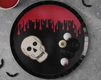 Blood Drip Paper Halloween Plates, Blood Drip Plates, Halloween Paper Plates, Halloween Party, Halloween Tableware, Halloween Decorations