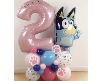 DIY Pink Bluey Balloon Sculpture, Girls Bluey Kids Birthday Balloon Sculpture, Bluey Balloon Stack, Bluey Sculpture, Bluey Party Decorations