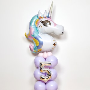 Unicornio Globos 45 Piezas Decoracion Para Fiesta De Cumpleaños Niña 2 3 4  Años