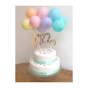 DIY Rainbow Balloon Cake Topper, Rainbow Balloon Cake Topper, Rainbow Mini Balloon Cake Topper, Rainbow Cake Decor, Pastel Rainbow