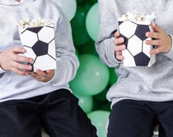 Football Popcorn Boxes, Set of 6, Football Party Boxes, Football Party Decorations, Football Treat Boxes, Football Birthday Party, Football