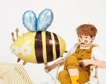 22"Biene Folienballon, Sommer Geburtstagsparty Dekoration, Kindergeburtstag Party, Honig, Biene Folienballon, gelbe und schwarze Biene Ballons