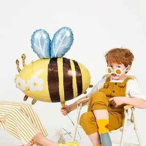 22&quot; Bee Foil Balloon, Summer Birthday Party Decorations, Kids Birthday Party, Honey, Bee Foil Balloon, Yellow and Black Bee Balloons