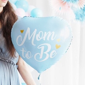 Lovely Blue &#39;Mom to Be&#39; Balloon, 35cm/14in, Blue Baby Shower Balloon, New Arrival Balloon, It&#39;s a Boy, Baby Shower Gift, Mom to Be, Blue