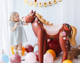 Giant Horse Foil Balloon, Horse Balloon, Horse, Pink Balloon, Baby Balloons, First Birthday Balloons, Party Decorations, Pony Balloon