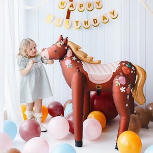 Riesenpferd Folienballon, Pferd Ballon, Pferd, rosa Ballon, Baby Ballons, erster Geburtstag Ballons, Party Dekoration, Pony Ballon