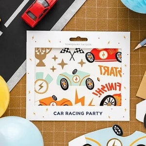 Racing Car Temporary Tattoos, Cars Temporary Tattoos, Party Decorations, Boy Birthday, Racing Car Theme, Kids Birthday, Kids Birthday Party