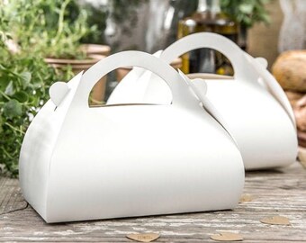 White Cake Boxes - Set of 10 - White Thank You Boxes - Wedding Cake Boxes - White Wedding Cake Boxes - White Cake Boxes