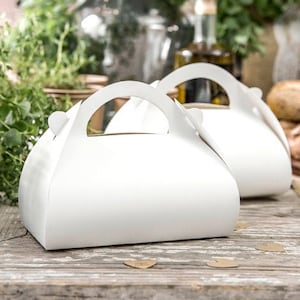 Cajas de pastel blancas - Juego de 10 - Cajas de agradecimiento blancas - Cajas de pastel de boda - Cajas de pastel de boda blancas - Cajas de pastel blancas