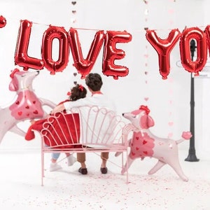 Set de Décoration de Fête Pour la Saint-Valentin, Bannière ICH LIEBE DICH,  Ballons à Cœur Rouge, Guirlande de Cœurs pour Décoration de Fête  Romantique, Fournitures de Fête pour Demande en Mariage 