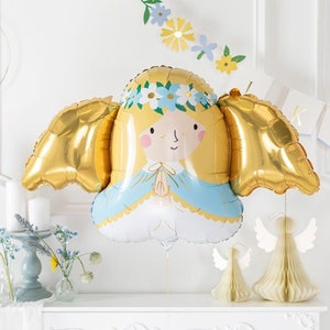 Angel Foil Balloon, Praying Angel Balloon, Communion Balloons, Communion Party Decorations, Holy Communion Balloons, Foil Angel