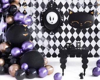 Stunning Purple and Gold Halloween Balloon Garland Kit, Black, Gold and Purple, Halloween Balloons, Purple Halloween Decor,