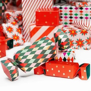 2 grandi scatole regalo di Natale verdi e rosse, scatole regalo di carta, scatole per dolcetti di Natale, scatole regalo Kraft, confezioni regalo di Natale, regali per bambini
