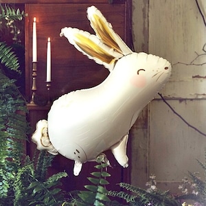 White Bunny Balloon, Bunny Foil Balloon, Bunny Balloon, Rabbit Balloons, 1st birthday, bunny decorations, bunny balloon, 1st birthday