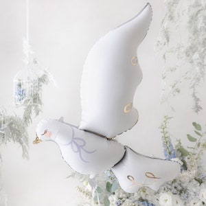Palloncino grande a forma di colomba per la prima comunione, palloncino in foil a forma di colomba bianca, decorazione a forma di colomba, palloncino per la prima comunione, decorazioni per la festa della prima comunione