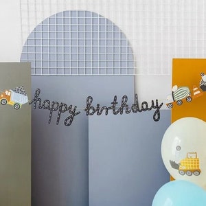 Construction Happy Birthday banner, Digger Happy Birthday Banner, Construction Birthday Bunting, Construction Birthday Decorations, Builder