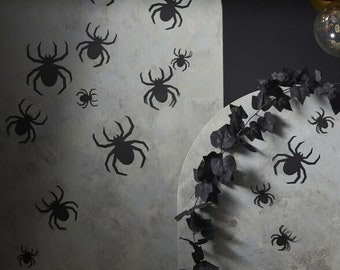 Awesome 3D Spiders Wall Display, Halloween Wall Decor, Spiders, Halloween Decor, Kids Halloween Party, Black Spiders Wall Decorations,