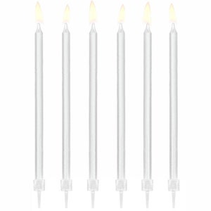 White Birthday Candles, 14cm/5.5in, White Candles, White Cake Decorations, First Birthday Cake Candles, White Party Decor, Baby Shower