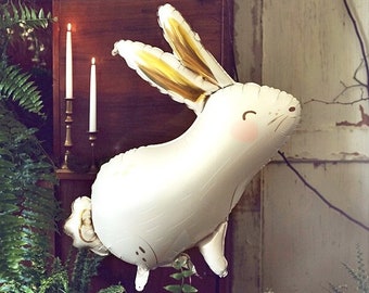 White Bunny Balloon, Bunny Foil Balloon, Bunny Balloon, Rabbit Balloons, 1st birthday, bunny decorations, bunny balloon, 1st birthday