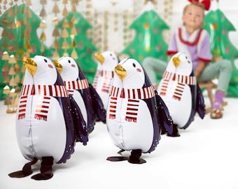Palloncini a forma di pinguino Palloncini di Natale Palloncini in lamina di pinguino per 6 pz Palloncino in lamina con testa di pinguino animale per Natale Inverno Capodanno Compleanno Baby Shower
