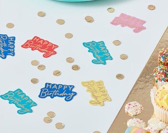 Multi-Coloured Happy Birthday Confetti, Birthday Confetti, Rainbow Birthday, Rainbow Decorations, Birthday Scatter Confetti, Happy Birthday