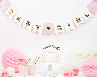 Pink Baby Girl Banner, Pink Baby Shower Banner, It's a Girl banner, Pink Baby Shower Decorations, Baby Shower Garland, Baby Girl Banner,