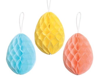 Large Honeycomb Easter Egg, Easter Egg Honeycombs, Paper Decorative Honeycomb Eggs, Honeycomb Eggs, DIY Easter, Eggs, Hanging Decoration