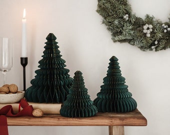 Erstaunliche Weihnachtsbaum-Waben, 3 Größen, Weihnachtswaben, Pop-Up-Baumdekoration, hängende festliche Waben, 3D-Weihnachtsbaum, Weihnachten