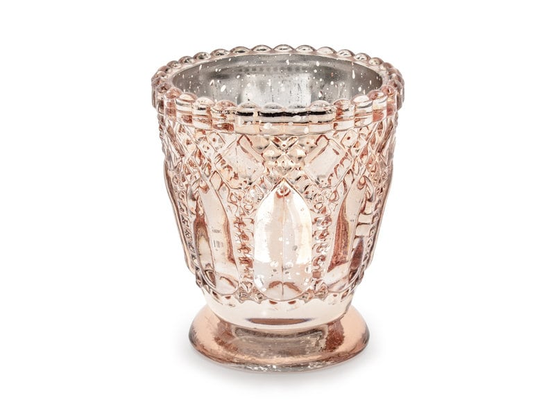 4 Stunning Rose Gold Glass Candle Holder Set of 4 Glass Etsy UK