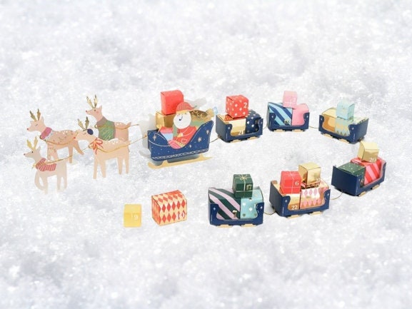 Adventskalender Schlitten des Nikolaus Adventskalender DIY Kalender DIY-Zug-Weihnachts-Adventskalender, Adventskalender, Nikolaus-Adventskalender