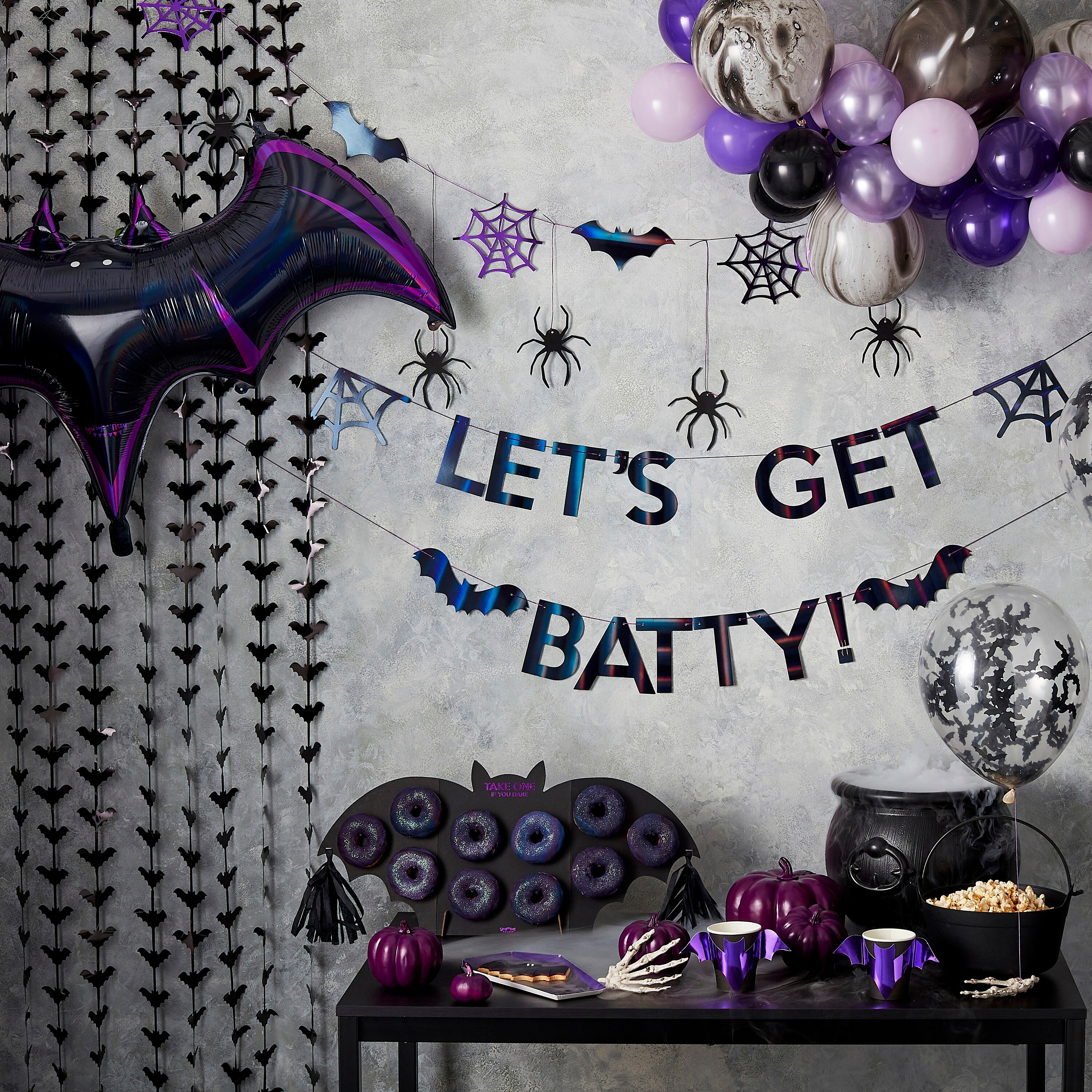 Halloween Bat Backdrop Fringe Decoration,black Bats Fringe Backdrop ...