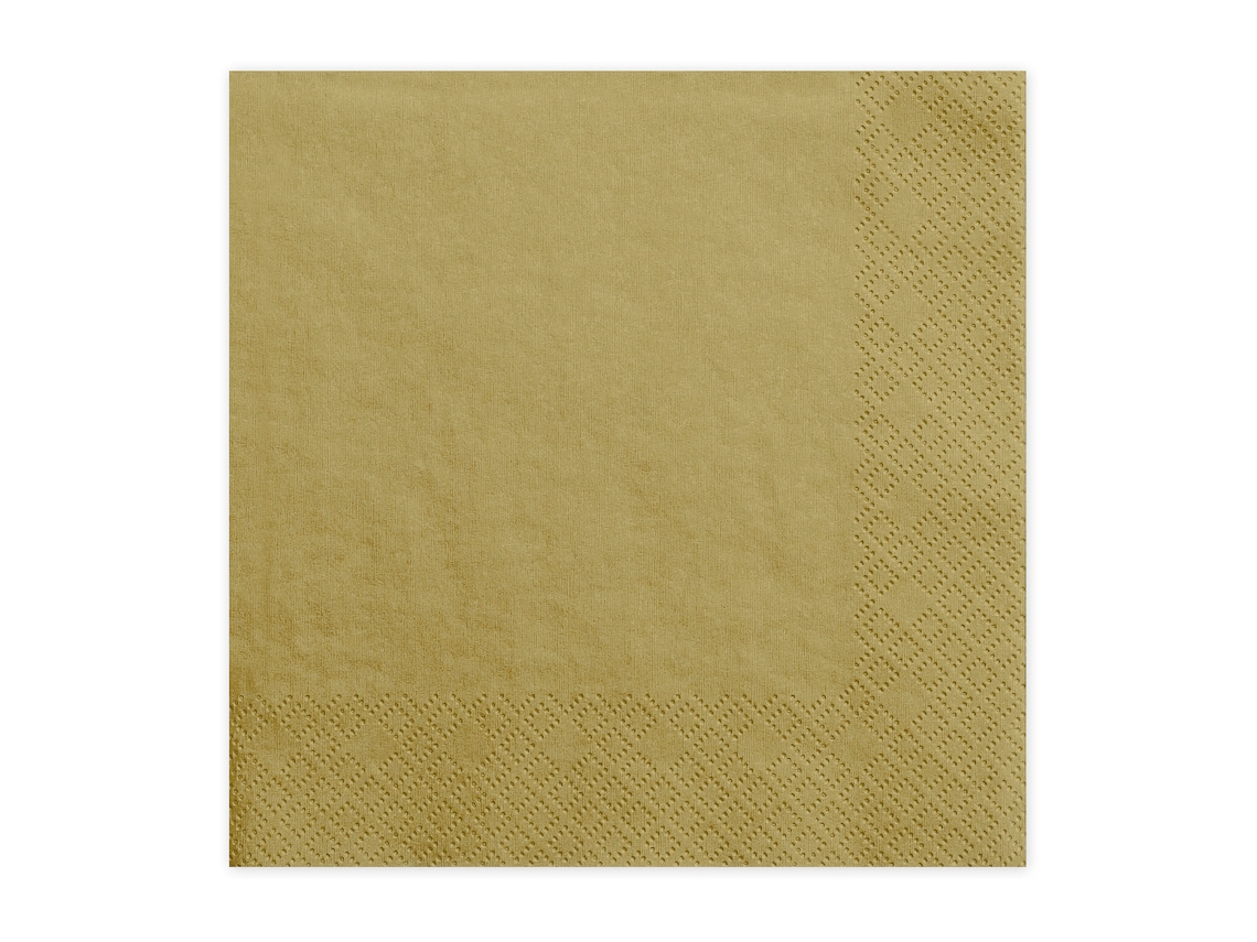 Gold Metallic Paper Napkins 3ply Set of 20 Plain Gold Etsy UK