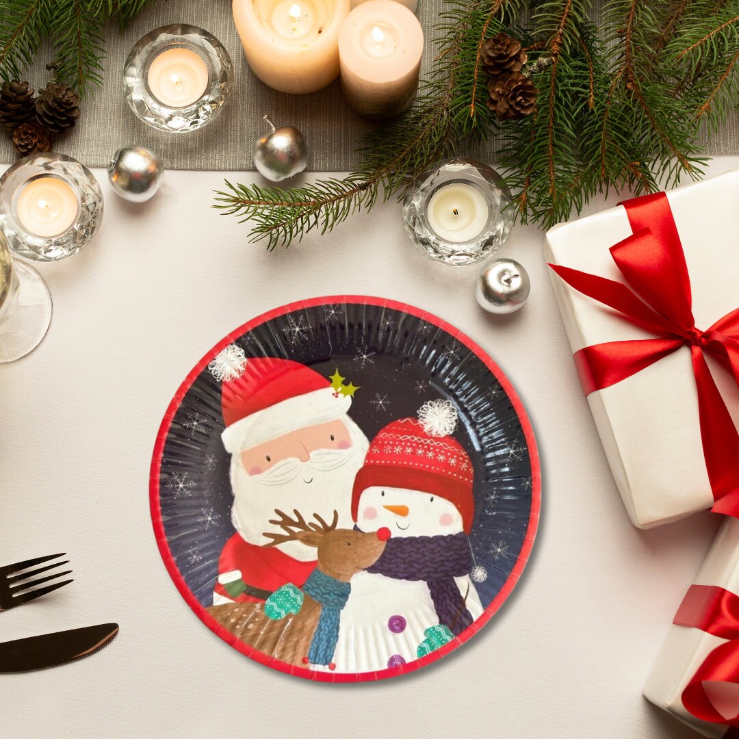 Plastic christmas plates hotsell