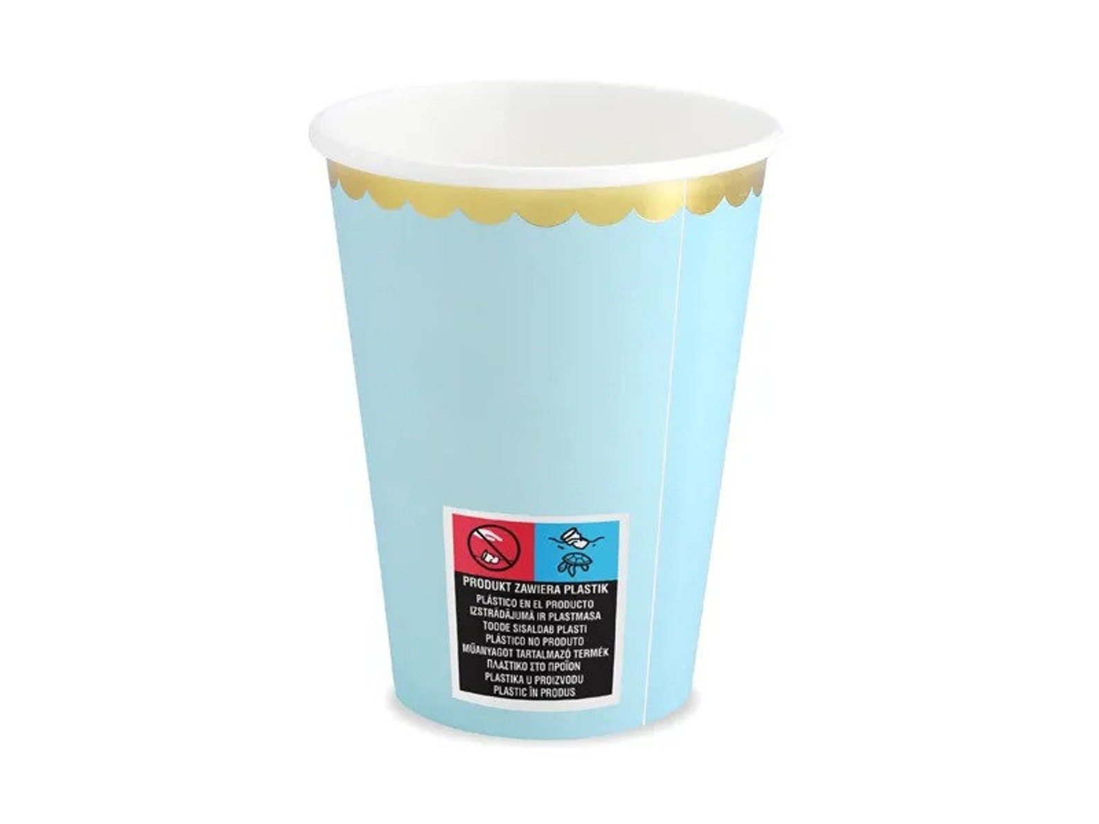 Pastel Blue Paper Cups Pastel Paper Cups Blue and Gold Etsy UK