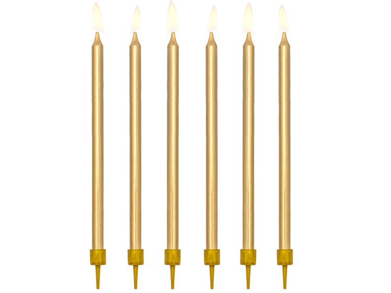 Tall Gold Birthday Candles 12.5cm/5in Gold Candles Gold Etsy
