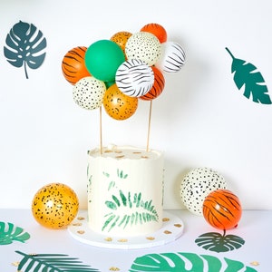 Safari Balloon Garland Cake Topper, Jungle Balloon Garland Cake Topper, DIY Kit, Mini Balloon Garland, Balloon Garland Topper for Safari